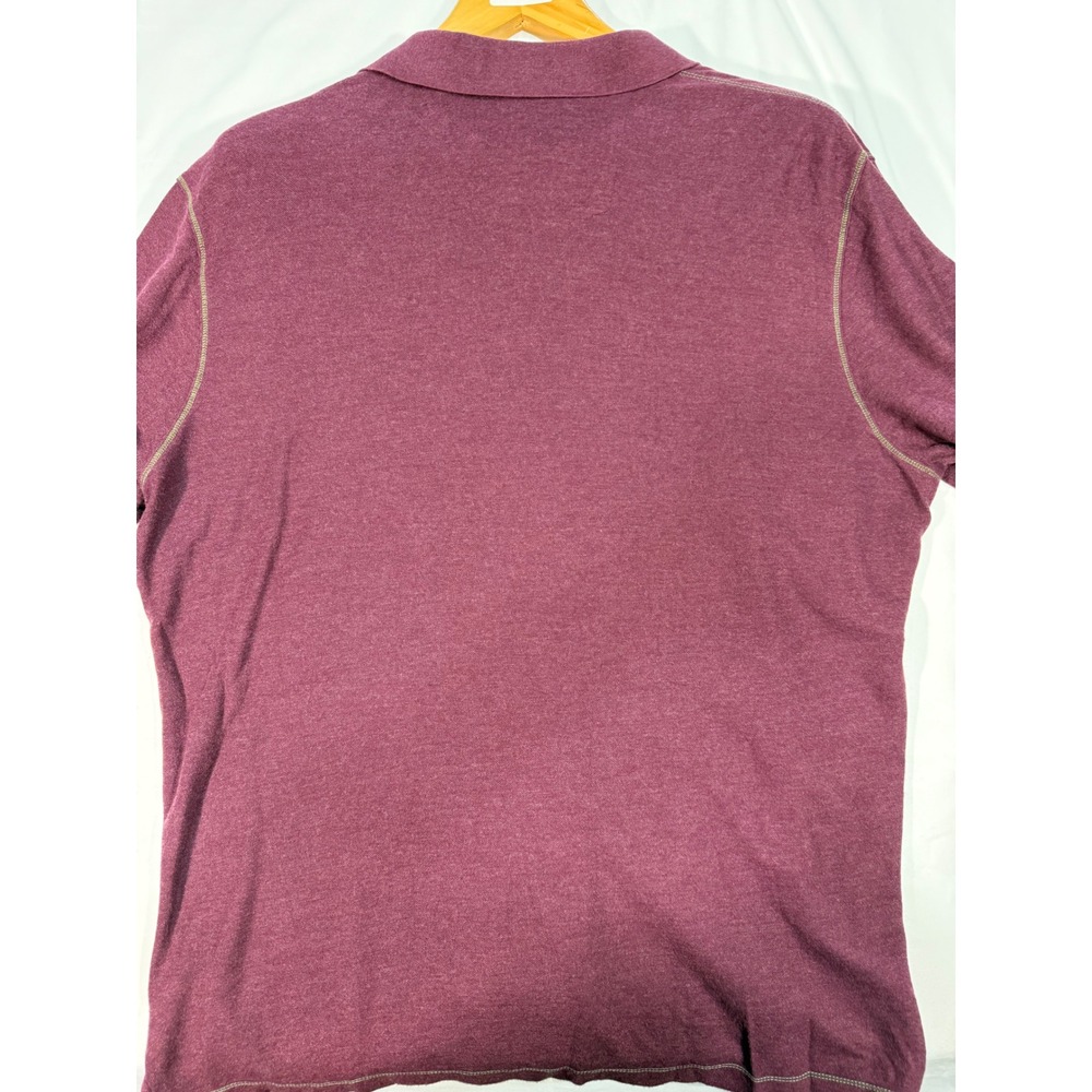 Robert Graham Mens XL Polo Shirt Burgundy Splatter Collar Cotton Modal Knit - Picture 7 of 10